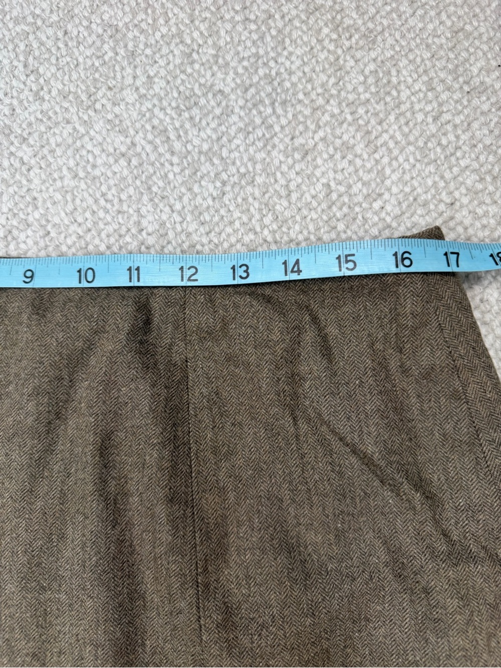 Vintage Lands’ End Wool Cashmere Herringbone Skirt 16 Old Money Equestrian - Picture 8 of 9